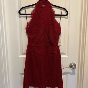 Free People Red Lace Halter Dress